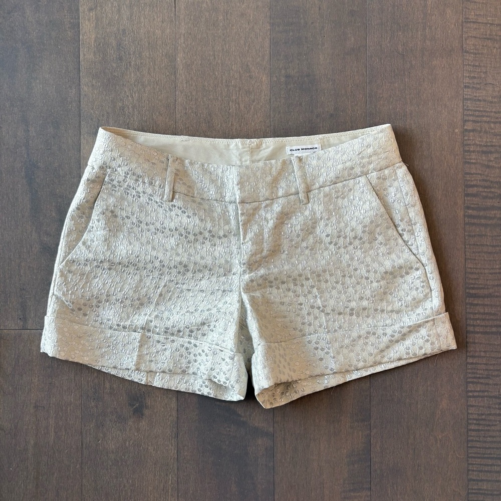 Silver Dotted White Shorts